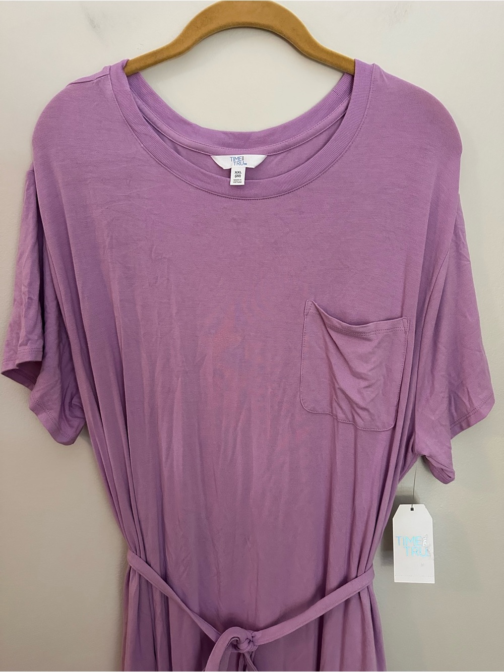Time and Tru Tie-Front Maxi Dress Lavender XXL NWT - Picture 4 of 11